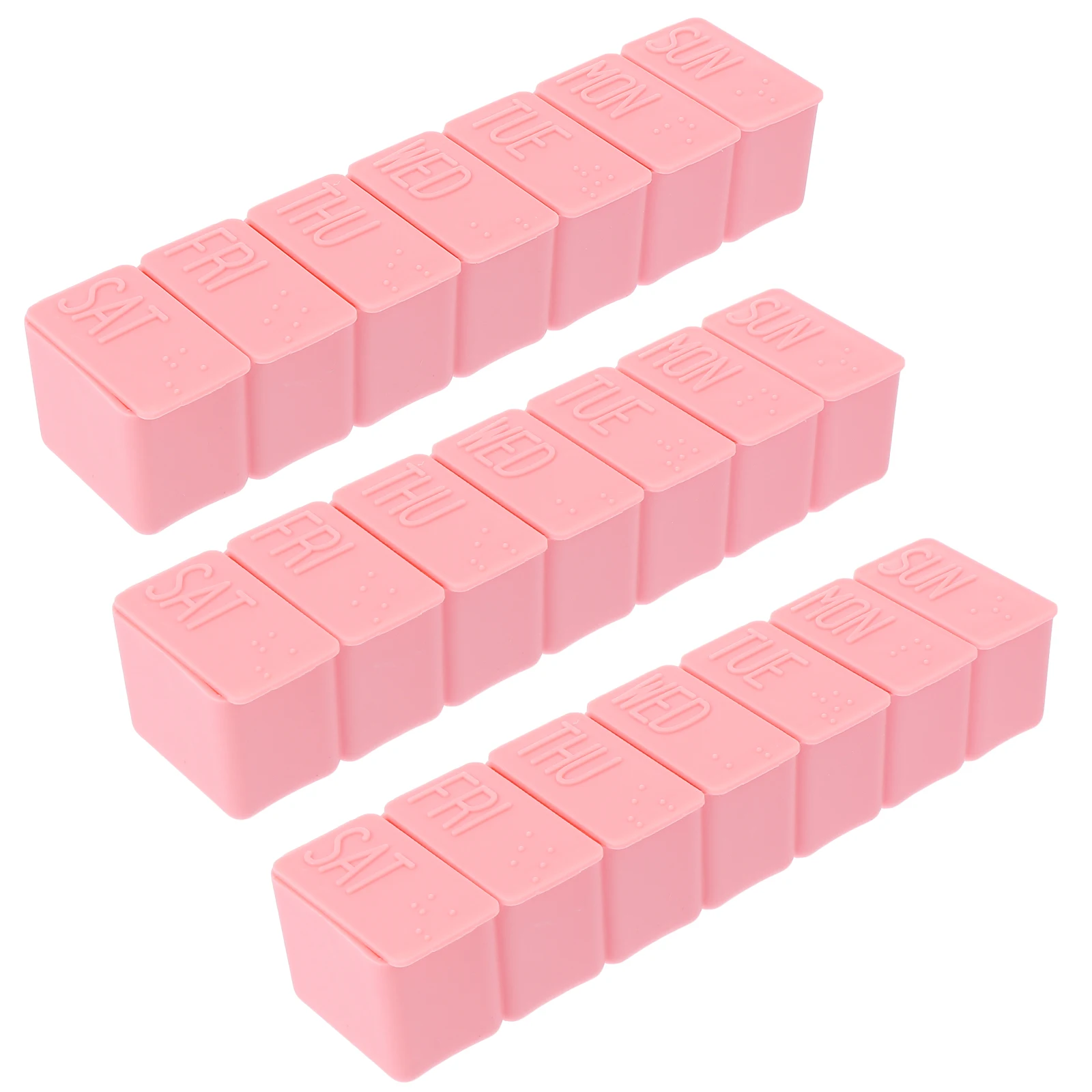 

3 Pcs Portable Case Piano Medicine Box Container Compartment Organizer Travel Box for Outdoor Plastic PP