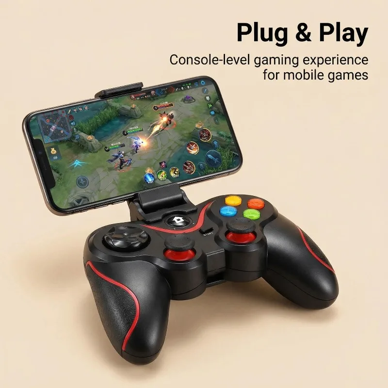 V8 Bluetooth Game Controller Wireless Mobile Gamepad Direct Plug Play No Extra Driver Needed Portable Joystick for Android