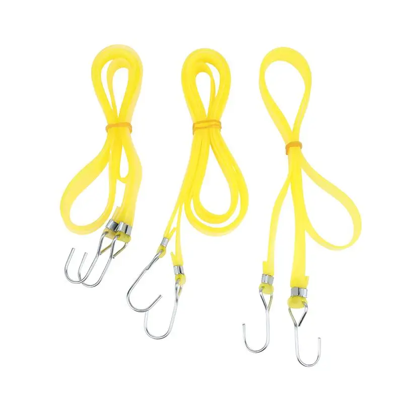Heavy Duty Elastic Cargo Tie Down Straps 1M-2M with Anti-Rust Metal Hooks Bungee Cords for Bicycle Motorcycle Luggage Binding