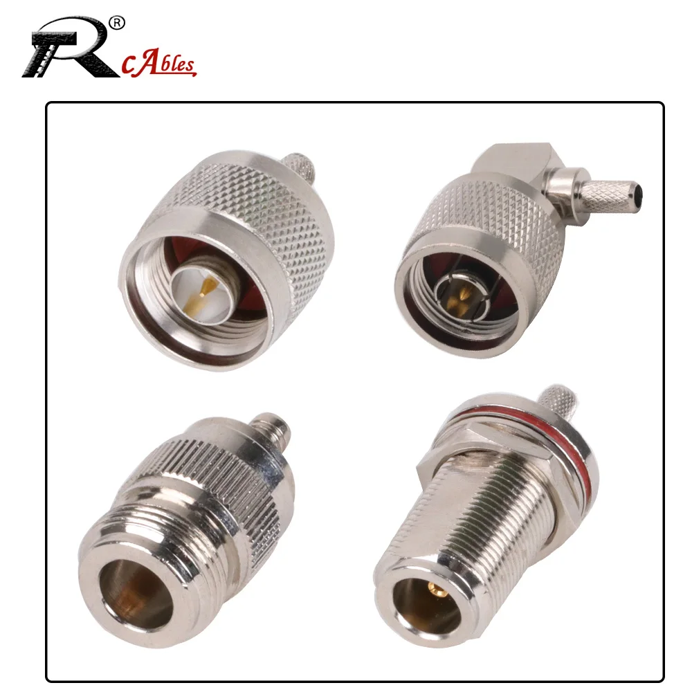 

2PCS RF Coaxila Connector N Male Plug Waterproof N Female Jack Soldering For 50-3 RG58 Cable 50ohm RF Coaxial Adapter