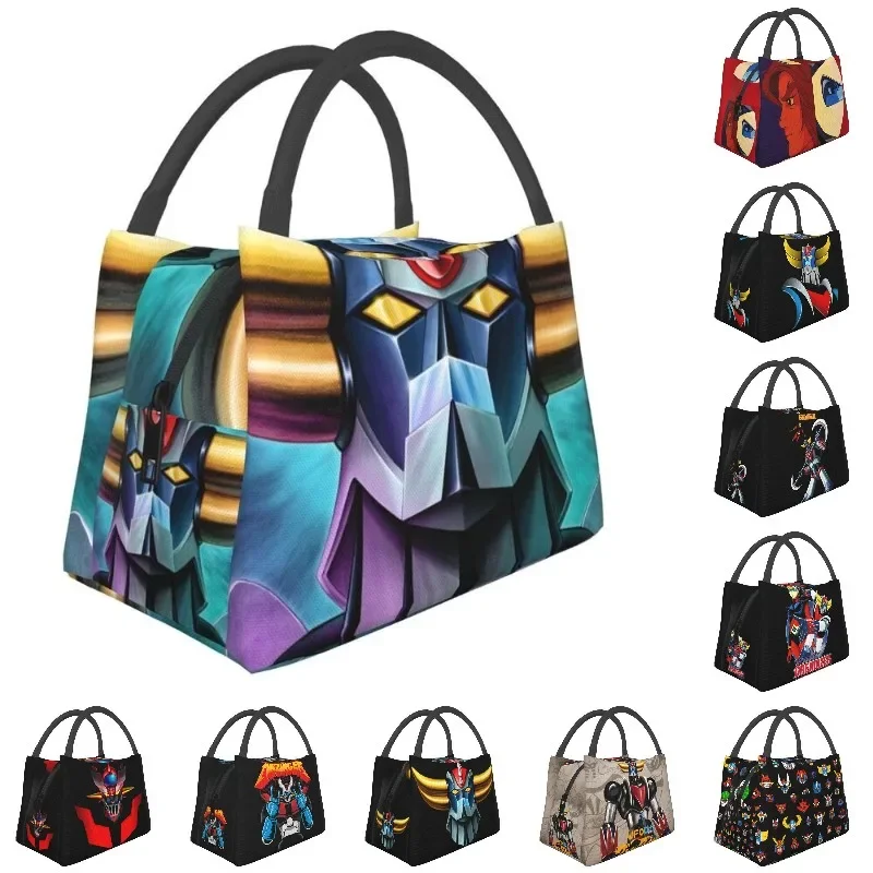 

Grendizer Goldrake UFO Robot Insulated Lunch Bag for Women Waterproof Anime Manga Cooler Thermal Tote Work Picnic