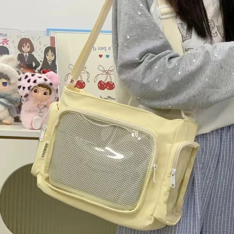 Mochila Transparente de Gran Capacidad, Estilo Moderno, para Estudiantes, Bolso Bandolera para Mujer