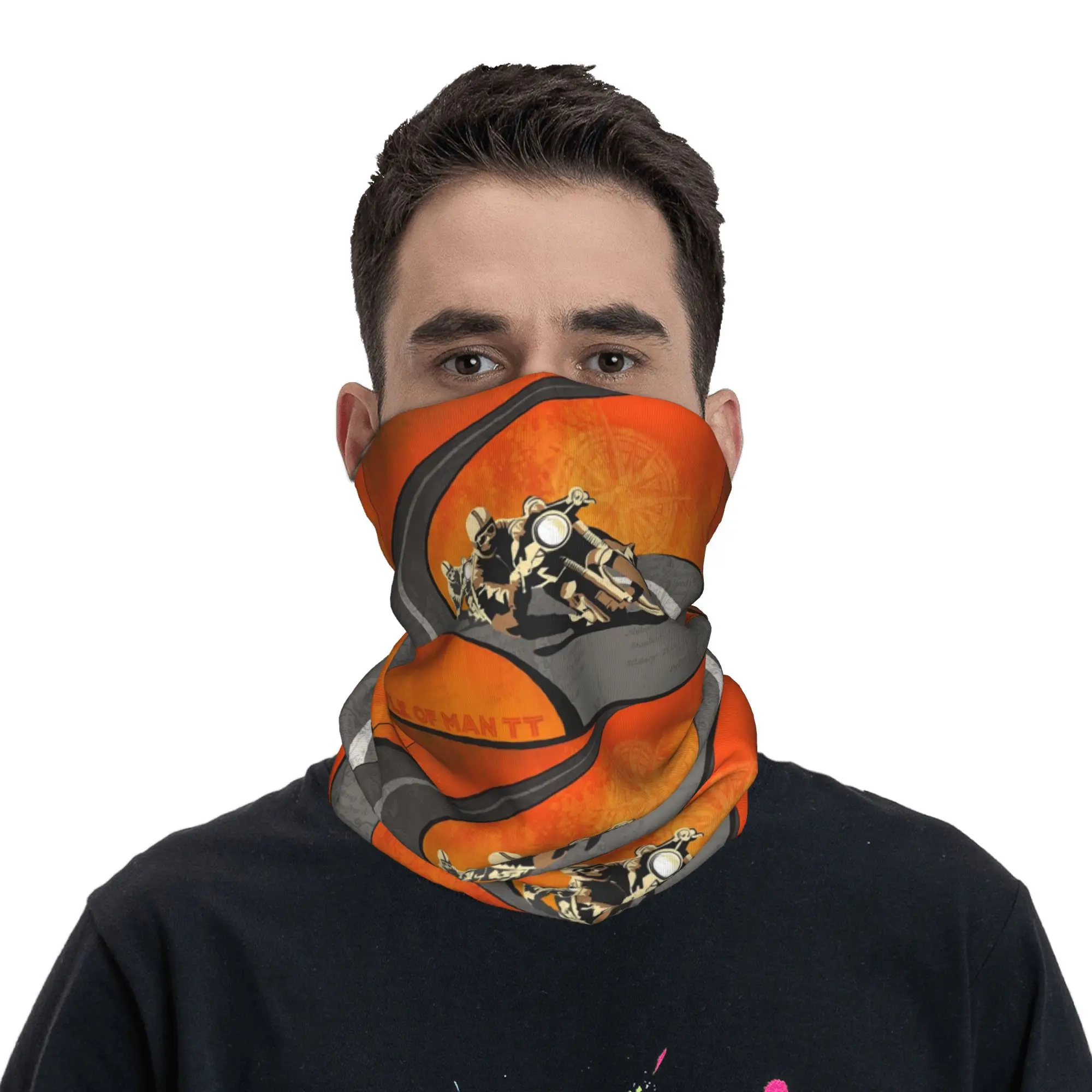 Motorraces Isle Of Man TT Bandana Halsbeenkap Gedrukt Wrap Sjaal Warm Gezichtsmasker Buitensporten Unisex Volwassen Winddicht
