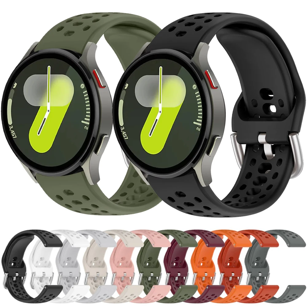 20mm Silicone Strap for Samsung Galaxy Watch 7 44mm 40mm No Gaps Bracelet for Galaxy 7 6 5 4 Classic/5 Pro 45mm 47mm 43mm Band