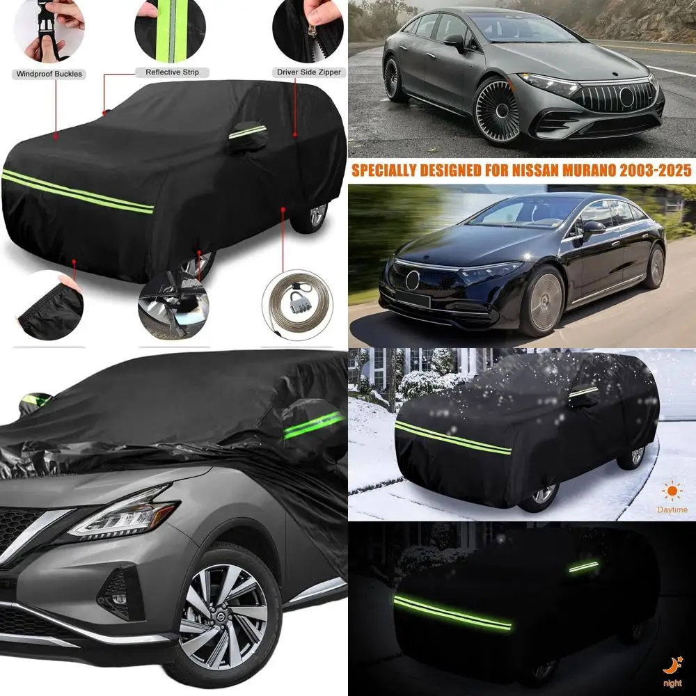 

Custom-Fit 6-Layer Waterproof Car Cover for 2003-2025 Nissan Murano with Zippered Door and Windproof Bands