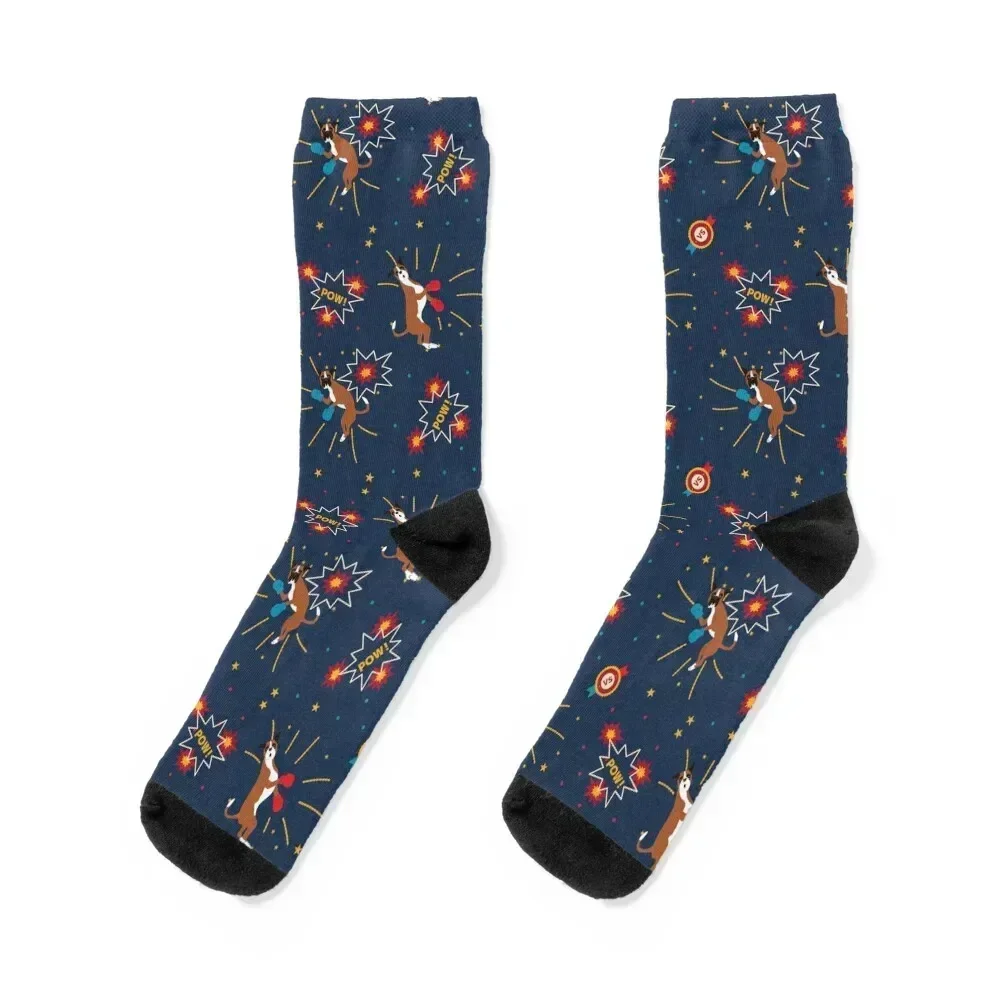 

Boxing Boxer Dog Socks cotton floral sheer basketball Socks Women Men's