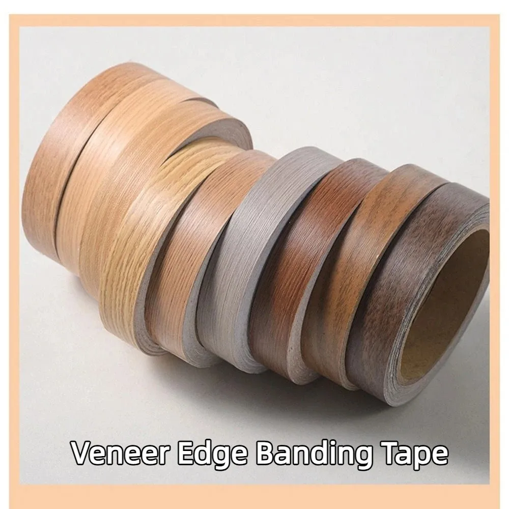 Wood Grain Veneer Edge Banding Tape Multiple Styles Self-adhesive Beautiful Seam Stickers Strong Viscosity Glossy/Smooth Sanded