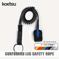 KOETSU Colorful Surfboard Accessories Foot Rope Safety Leash 7mm Adjustable TPUMaterial Rope for Stand Up Paddle Board