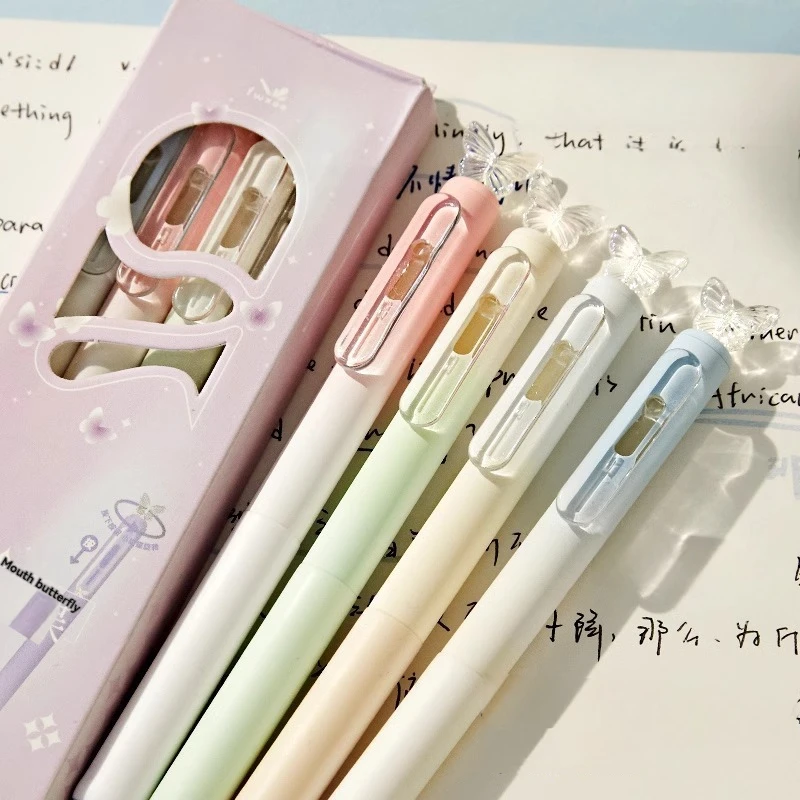 4PC objects Neutral Pen Dinosaur Hatching Day Cartoon Student Presses Black Water Pen Cute Stationery Exam Brush Pen