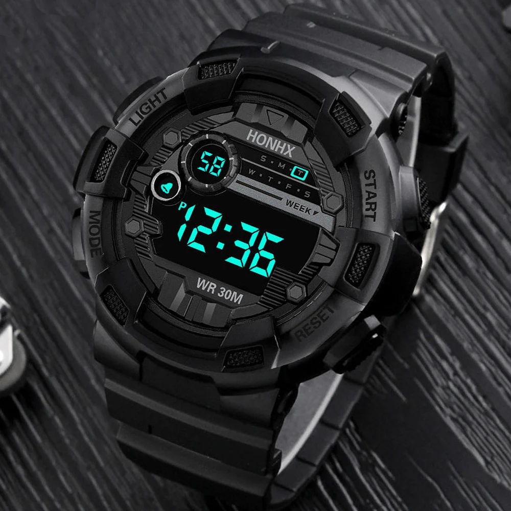 Men Watch Military Big Number Watch 2022 Popular Fitness Sports Watch Shockproof Waterproof Multi-function Outdoor Digital Watch