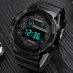 Men Watch Military Big Number Watch 2022 Popular Fitness Sports Watch Shockproof Waterproof Multi-function Outdoor Digital Watch