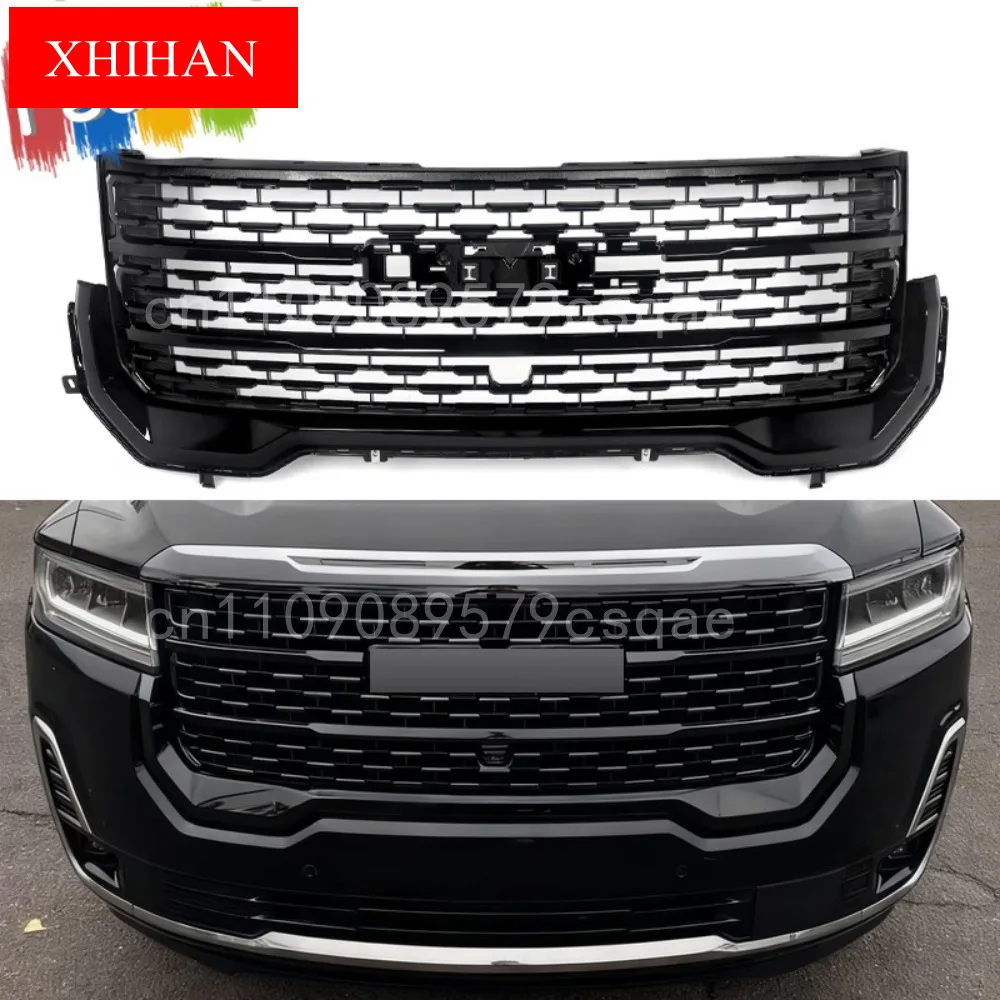 Fits GMC Acadia Denali 2020-2023 Glossy Black Front Bumper Upper Grille Replace