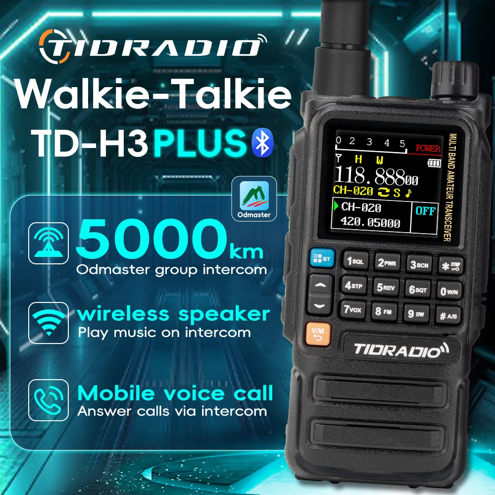 

TIDRADIO H3 Plus Global Walkie Talkie Repeater Bluetooth Answerphone Air Band Long Range Radio Wireless Programming Three Models