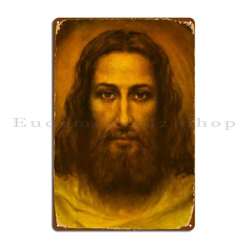 Shroud Of Turin Jesus Christ Face Holy Face Metal Plaque Poster Party Customize Bar Print Wall Mural Tin Sign Poster