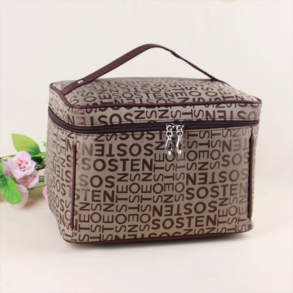 2023 20*12*12cm Korean Women Lettered Make Up Bags Organizer Travel Portable Fashion Square Storage Wash Bags Cosmetic Bags Case