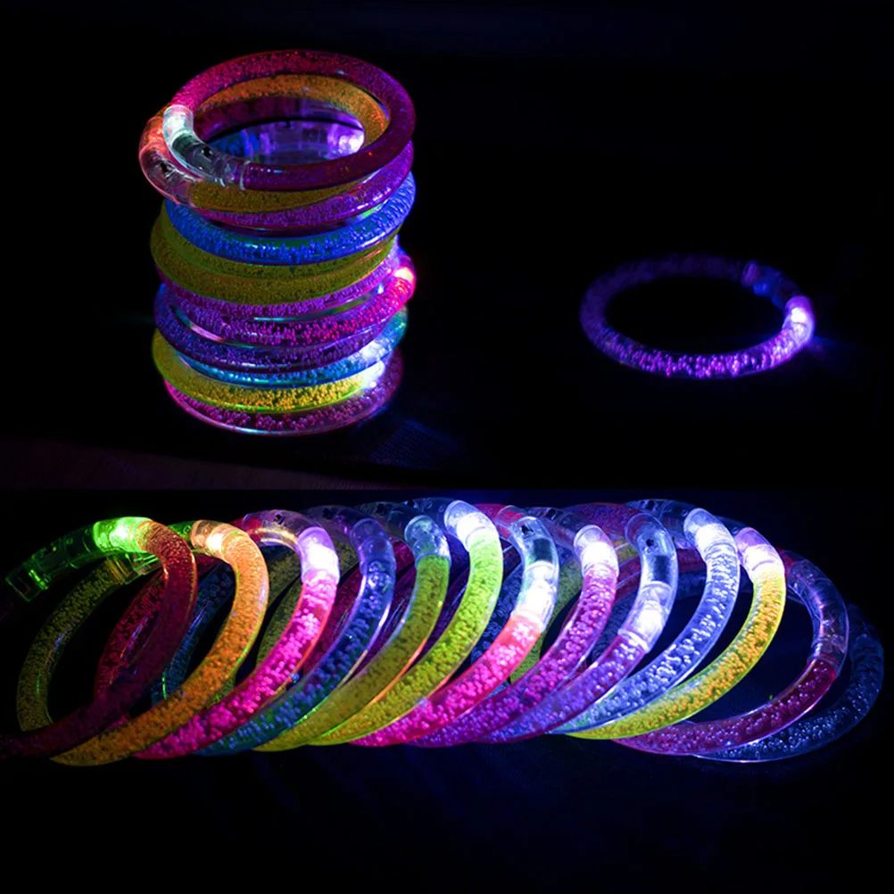 

12 Pcs Luminous Bracelet LED Flashing Party Wristbands Glow Bracelets Prom Acrylic