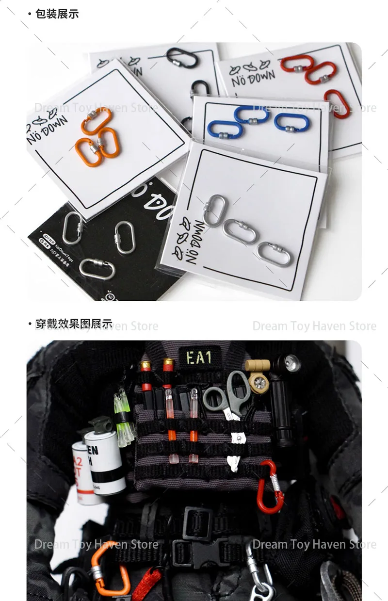1/12 مقياس تسلق الجبال مشبك O-شكل مشبك مشبك حلقة المعدات التكتيكية العسكرية الملحقات تناسب 6 بوصة عمل الشكل #3