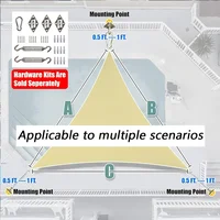 8' X 8' X 8' Beige Triangle Shade Sail Outdoor Sun Shelter UPF50+ AGTAPT8, 95% UV Protection, Waterproof and Air Permeable, Commercial Grade Heavy Duty 3