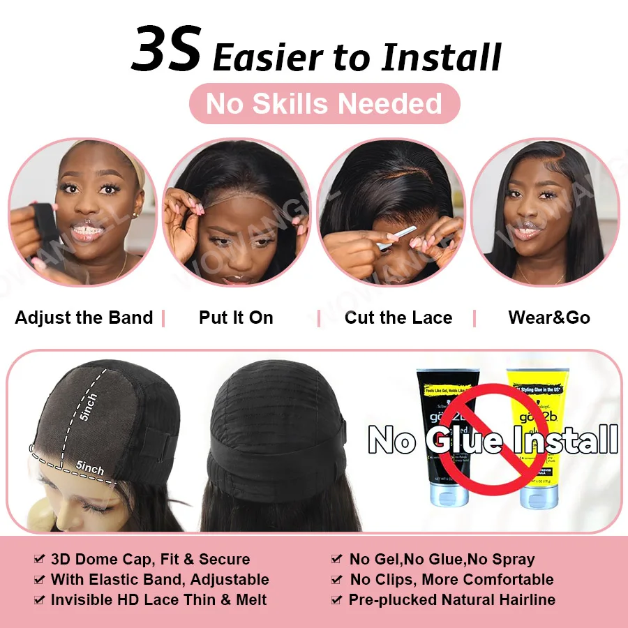Layered Cut Lace Closure Wig Glueless Straight 4X4/5X5/6X6 HD Lace Closure Human Hair Wigs Remy Hair Melt Skins Pre Plucked Wigs