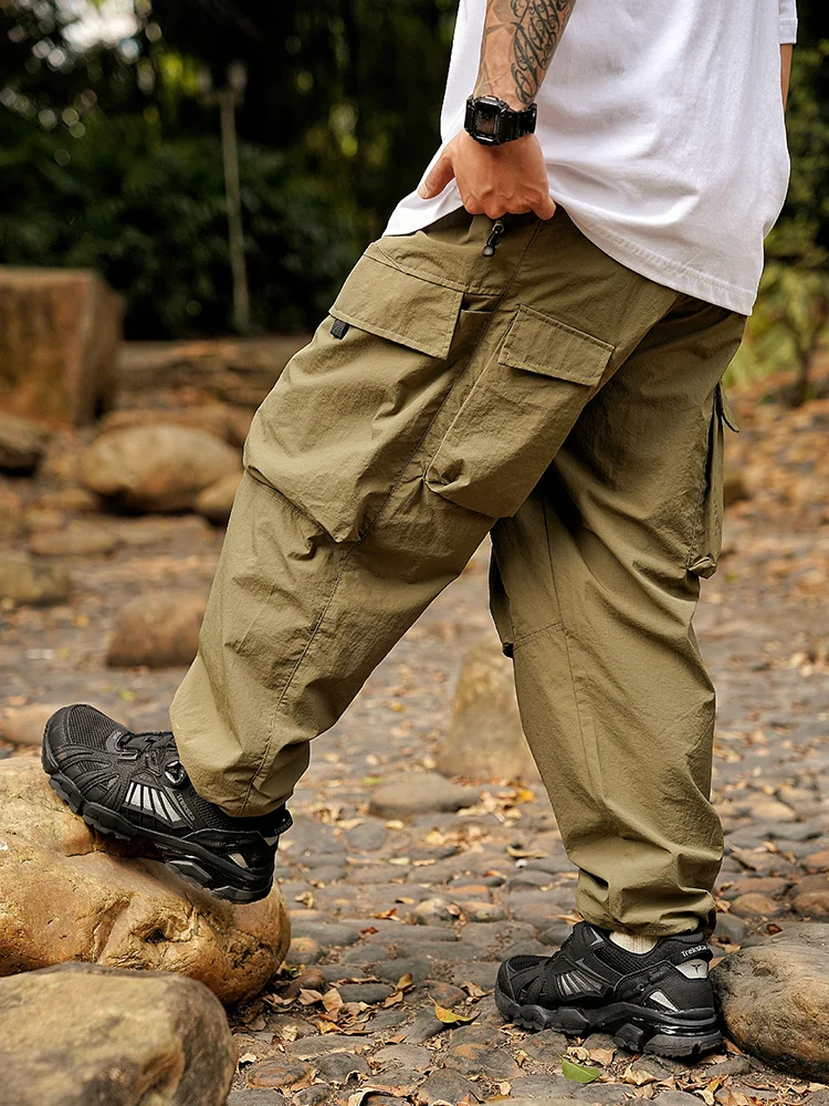 

Уличные рабочие брюки серии Mountain для мужчин, повседневные прямые брюки с несколькими карманами из водонепроницаемой ткани и длинные брюки Faion