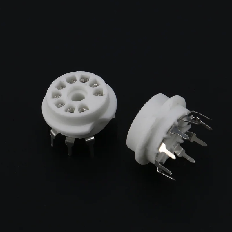 B04B-30PCS PCB 9Pin  B9A Vacuum Tube Socket Audio HIFI DIY Amps For 12AX7 12AU7 12AT7 ECC81 ECC82 ECC83 Silver-Plated