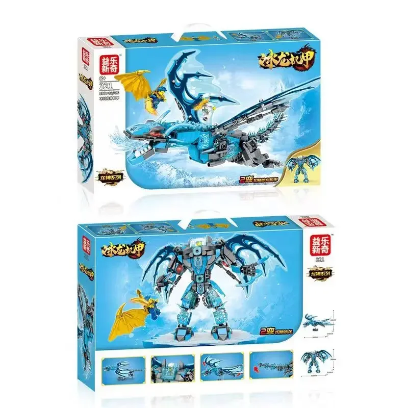 MOC Frost Dragon Mecha décennie s de construction pour enfants, dos transformable, assemblage, passe-temps, collection, cadeau d'anniversaire, jouet, en stock