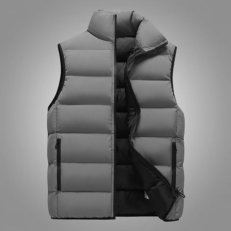 

New Nice Korean Fashion Trend Stand Collar Cotton Vest Coat Men'S Autumn And Winter Thickened Warm Loose Youth Waistcoat