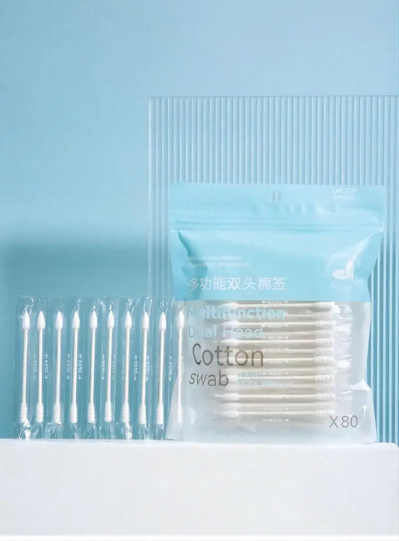 Disposable Double-ended Cotton Swabs Cosmetic Tools Individually Packaged For Portable Travel Hot 7.8x0.5cm