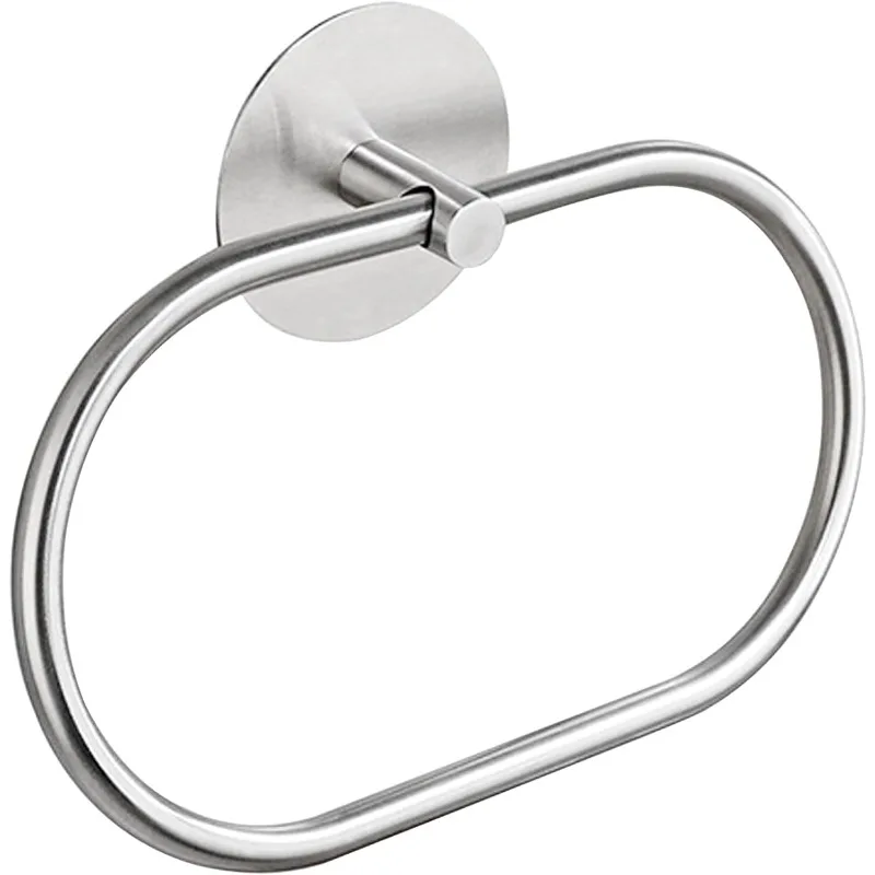 

1 шт., клейкий настенный держатель для полотенец для туалетной бумаги, самоклеящийся держатель для полотенец для ванной комнаты, хромированные кольца для полотенец для ванных комнат