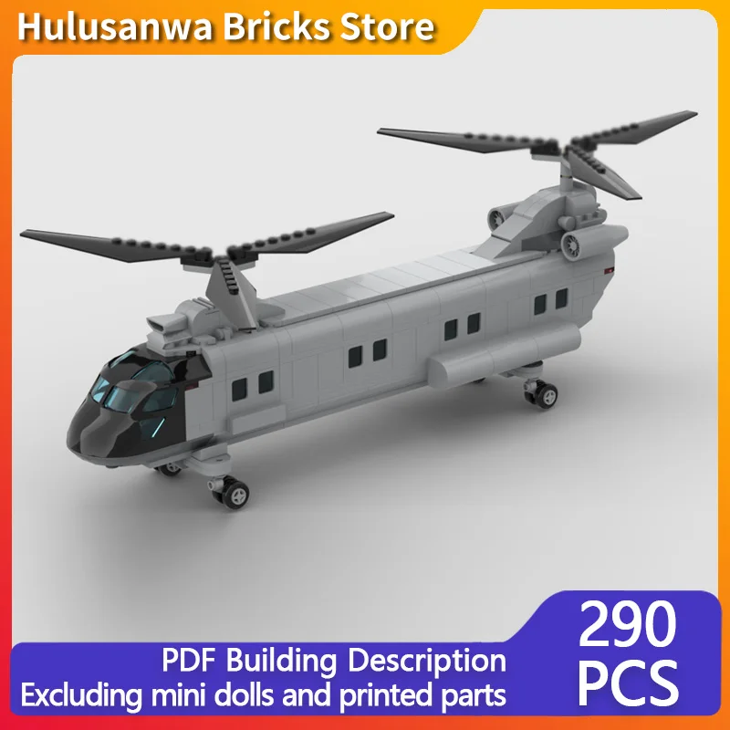 

Long Transport Helicopter Model MOC Building Bricks War Equipment Modular Technology Gifts Holiday Assemble Children Toys Suit