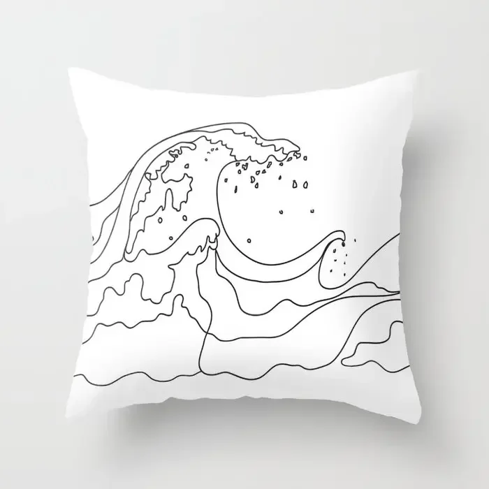 Abstract minimalist lines cushion cover different female pose sketch pillowcase bedroom sofa car decoration square