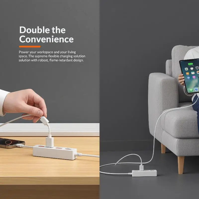 exquisite1PC Universal 4 Port USB Fast Charging Power Strip Multi Device Charger Hub For Home Office Travel Desktop Use