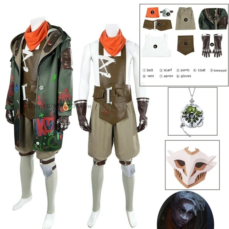 

CosplayArcane Anime League Of Legends Game Cosplay Ekko Costume Men Suit Coat Shoes Mask Outfits Halloween Christmas Cos Custom