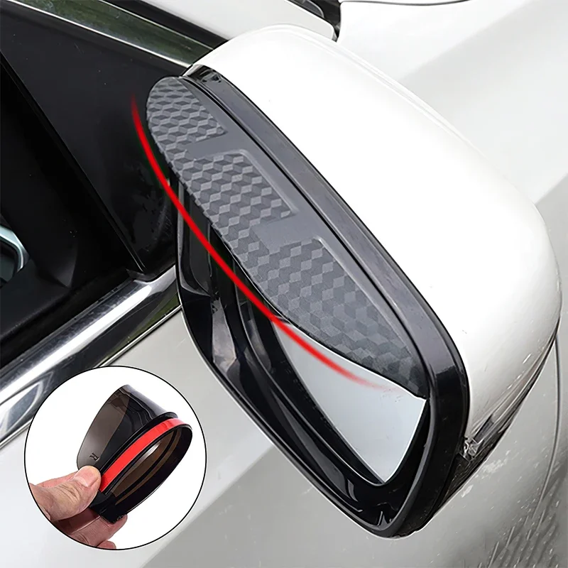 2Pcs Car Rearview Mirror Rain Eyebrow Rain Shield Snow Rainproof Blades Sticker Guard Sun Visor Auto Rear View Shade Protector