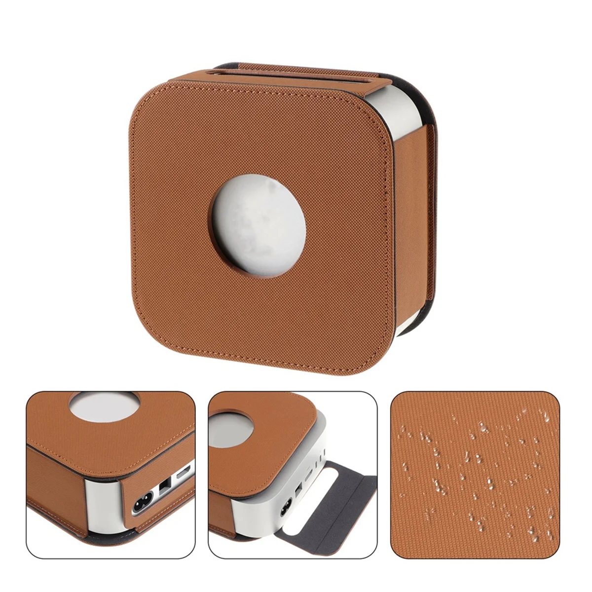 Защитный чехол BISMZ для Mac Mini M4/M4 Pro 2024, точное открытие чехла из искусственной кожи, защитный рукав от царапин, серый