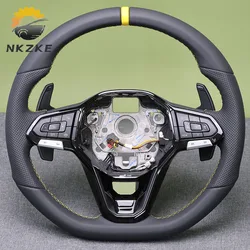 Volante calefactado para Volkswagen Golf 8 R GTI, equipado con botones multifuncionales y paletas de cambio, accesorios para automóviles