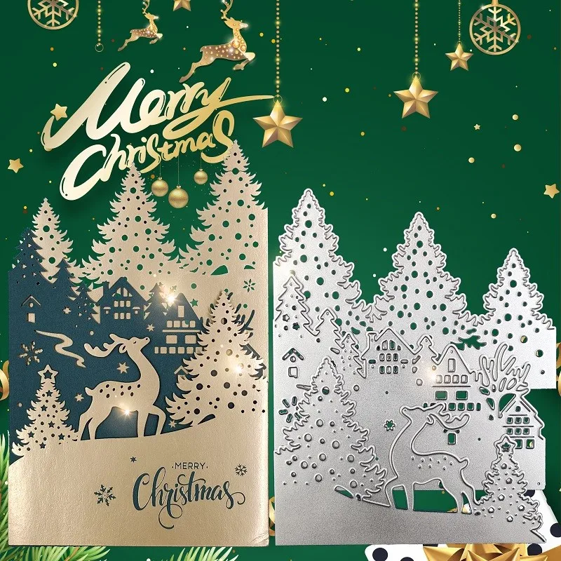 

Christmas Card Metal Cutting Dies 2024 New Arrival Stencil Scrapbooking & Stamping Embossing Diy Scrapbook Craft for You