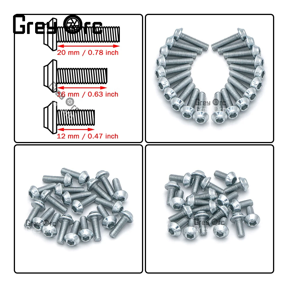 

For Kawasaki Ninja300 Zx10R Zx6R Motorcycle Round Pan Head Hex Hexagon Socket Screw Stainless Steel Button Head Allen Screws