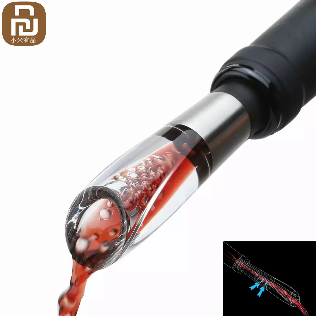 Youpin Stainless Steel Wine Decanter Fast Decanter Mini Wine Filter Air Intake Bottle Pourer Aerator for Home Bar Wine Decanter