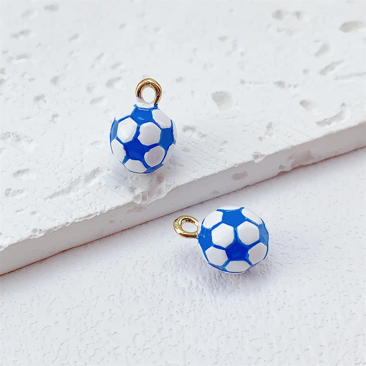 14pcs DIY Mix Alloy Oil-drop Solid Colorful Football Pendant Jewelry Accessories Bracelet Earrings