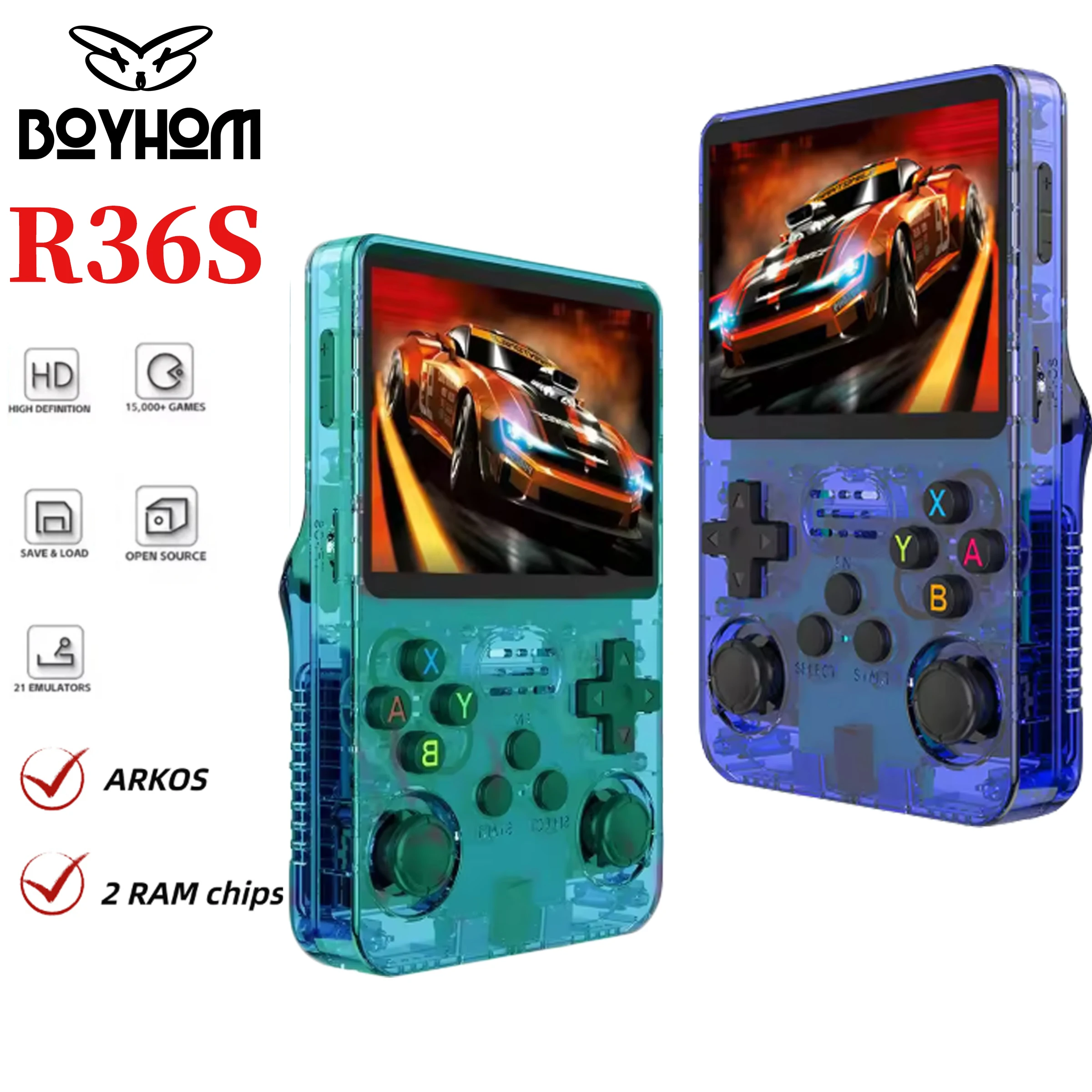 boyhom-r36s-retro-handheld-game-console-genuine-linux-arkos-dual-ram-35''-ips15000-games-portable-pocket-player-64g-128g
