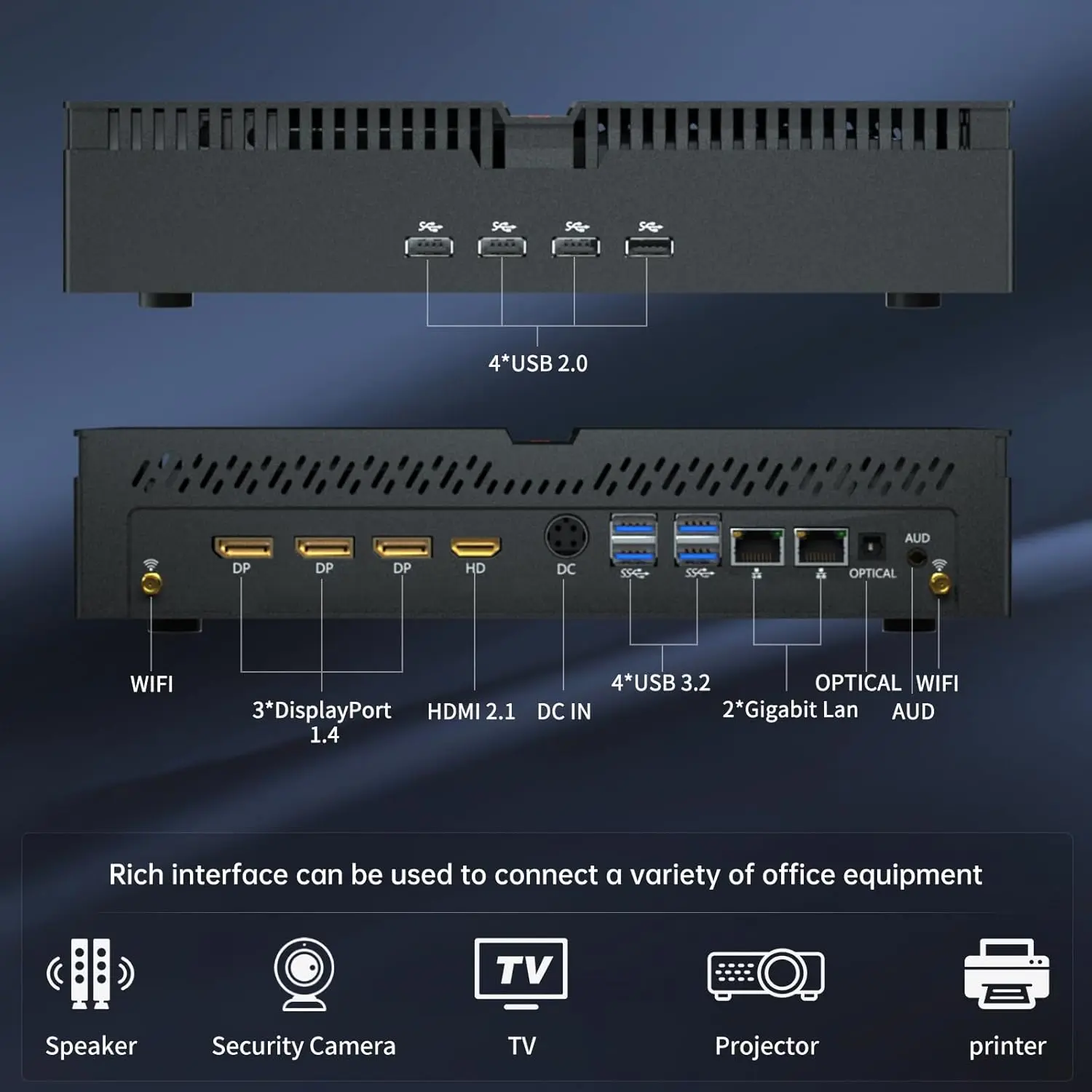 Partaker Gaming Mini PC 14e generatie Intel Core i9 14900F NVIDIA RTX 4070 12G NVMe 2xDDR5 Windows 11 Mini Gamer Computer Desktop PC