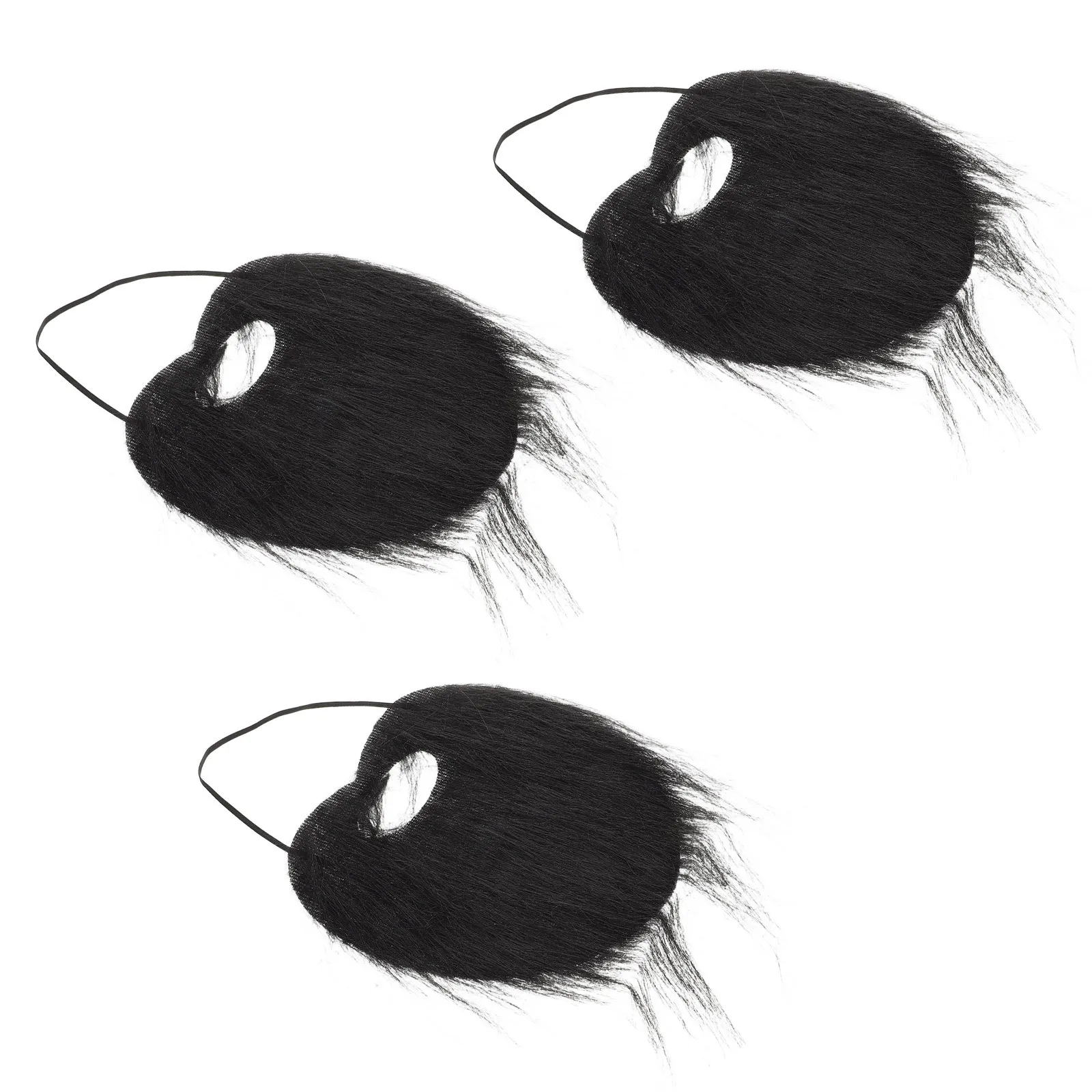 3 قطع من أزياء اللحية المزيفة للرجال الواقعية، إكسسوار أزياء الهالوين التنكرية للحفلات التنكرية، زي اللحية السوداء #6