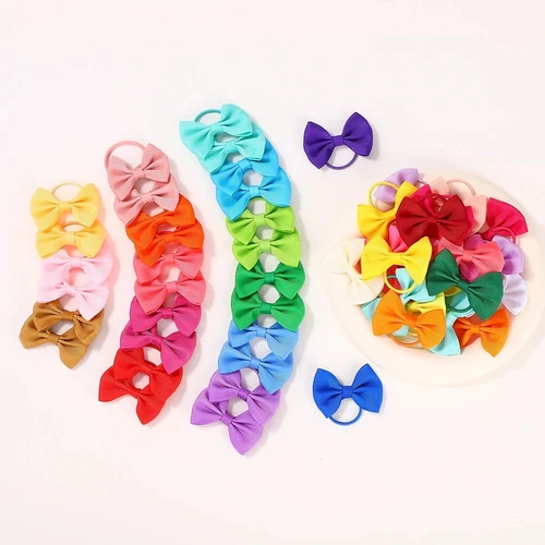 Imagen 2 del producto 20/40 unids/lote, lazos para bebé, cintas para el pelo para niñas, corbatas, diademas elásticas, soportes para coleta para bebés, accesorios para el cabello al por mayor