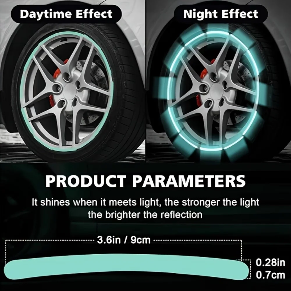20-Piece Reflective Safety Warning Stickers, High Visibility, Easy Installation, Durable, for Cars, Motorcycles, Backpacks