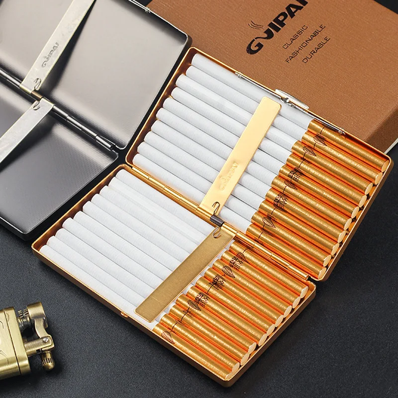 20 سجائر للرجال جيب علبة سجائر حامل صندوق تخزين التبغ ملحقات التدخين المعدنية #4