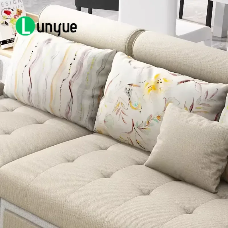 Wholesale Modern Multi-functional Intelligent USB Luxury Living Room Furniture L-shaped Cloth Cotton Sofa Set Massage