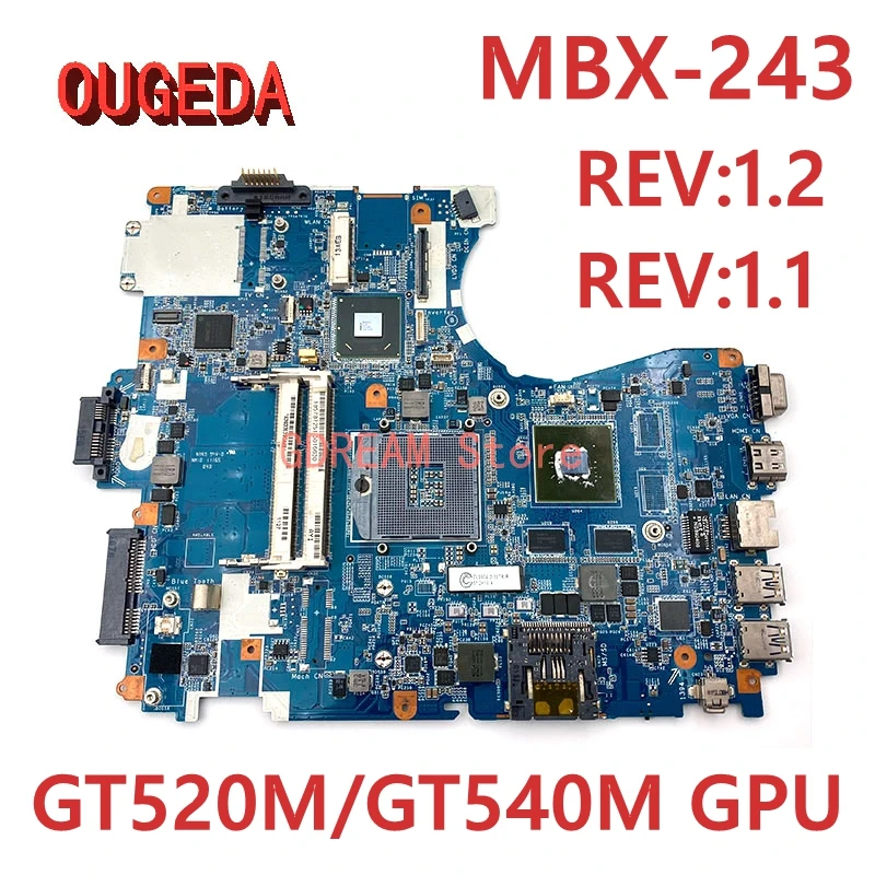 

OUGEDA V081_MP_MB MBX-243 For SONY VPCF23 VPCF series PCG-81311L Laptop motherboard HM65 DDR3 GT540M 1GB MAINBORD Full tested