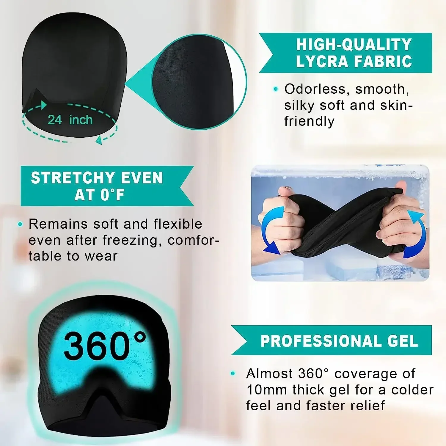 Migraine repairs Hat headache hat Gel Hot Cold Therapy Ice Cap For Relieve Pain Ice Hat Eye Mask Stress Pressure Pain Relief