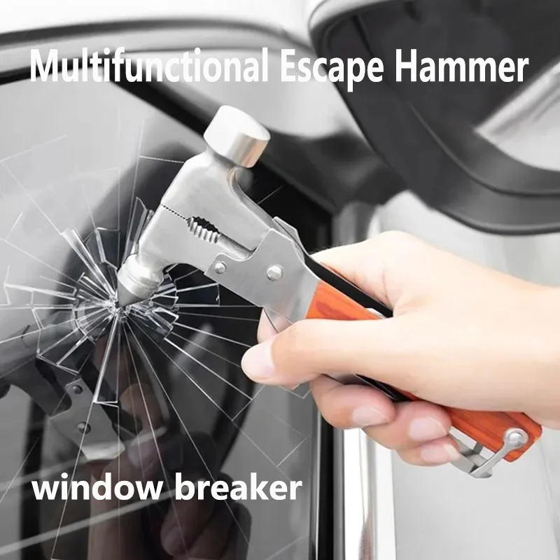 

Multifunctional Hammer Car Safety Hammer Window Breaker Emergency Hand Tools, Outdoor Camping Saw Knife Screwdriver Hammer